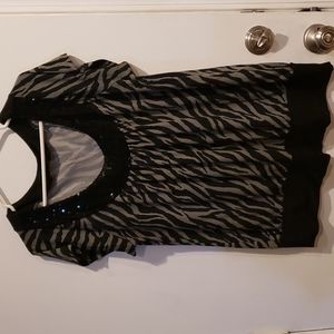 Candy Rain Zebra Sequin Blouse